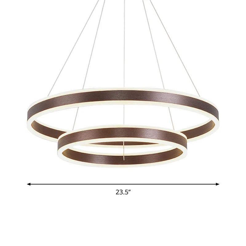 Macchina per Caffè Espresso Lampadario sospensione circolare LED da salotto metallo sospensione 2/3 livelli Simplicity col...