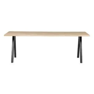 199x90 Tavolo rovere massiccio con gamba quadrata camoscio Tablo Woood - 199cm
