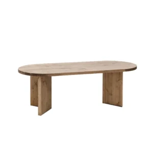 Centrotavola Decorativo Tavolo da pranzo ovale legno masello tono rovere cupo 200x75cm - OSAKA