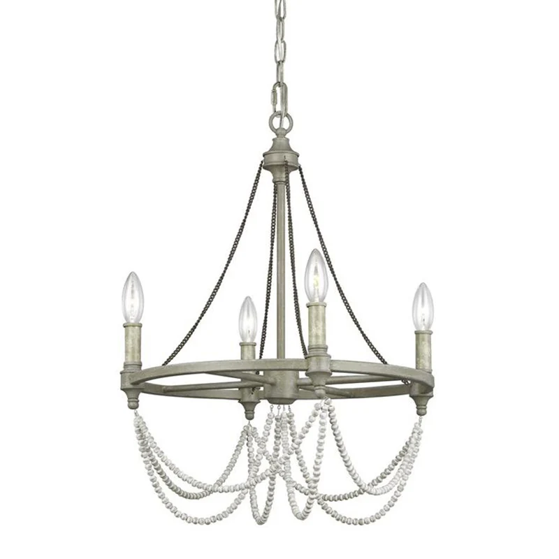 Lampadario metallico candela Lampadario retrò per sala da pranzo con perline di cristallo sospese grigio