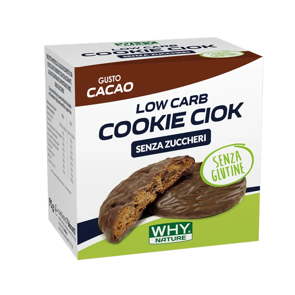 Why Nature Low Carb Cookie Ciok Biscotti Gusto Cacao 7 Pezzi Monoporzione