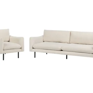 Set da salotto 4 posti tessuto sabbia chiaro VINTEBRO
