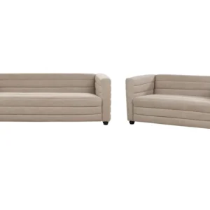 Set da salotto tessuto tortora 5 posti HOFN