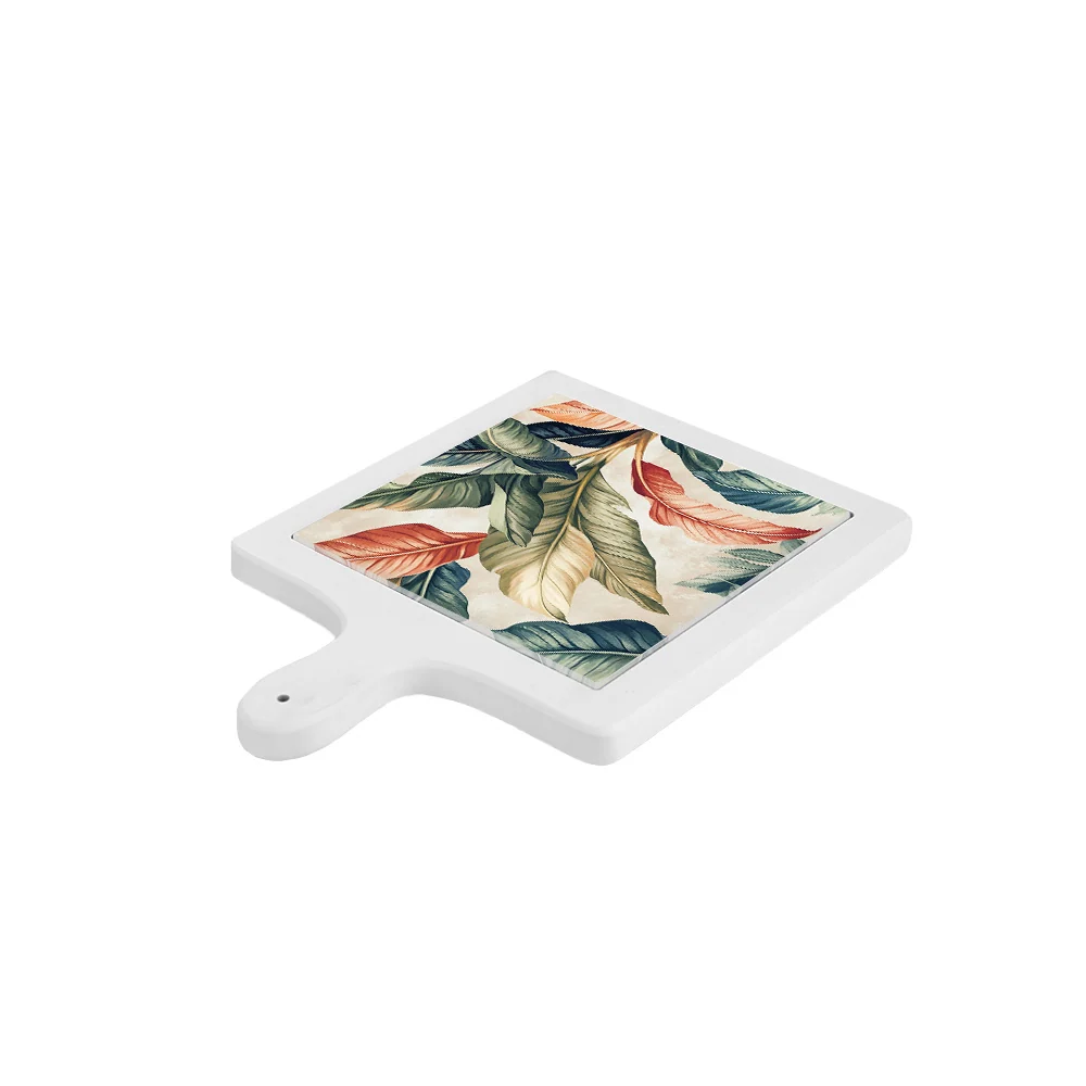 Tagliere Decorativo Ceramica Eolo “Madagascar” – Motivo Tropicale e Foglie Esotiche