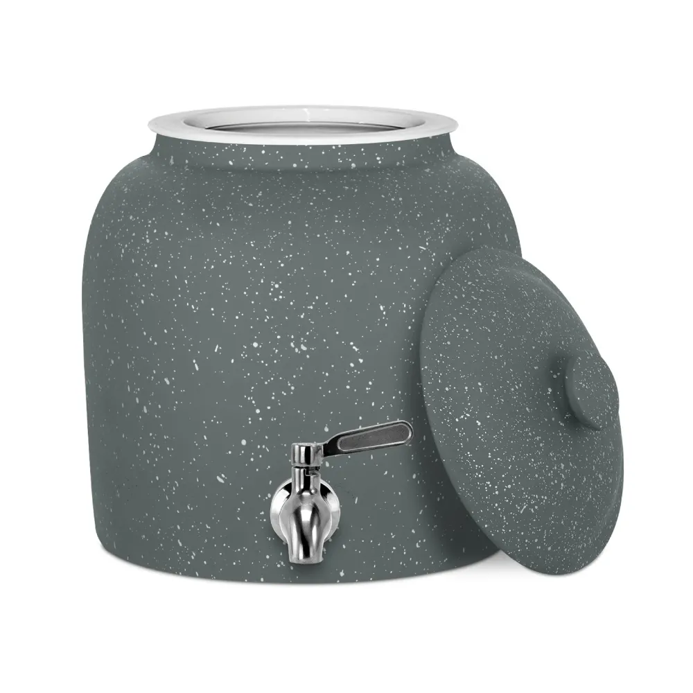 GEO Porcelain Di ceramica Crock Water Dispenser - Dark Gray Speckled