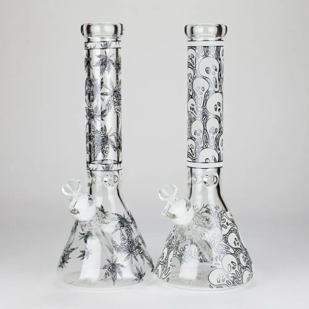 14″ Glow---Dark Temperato Beaker Bong - Ghost