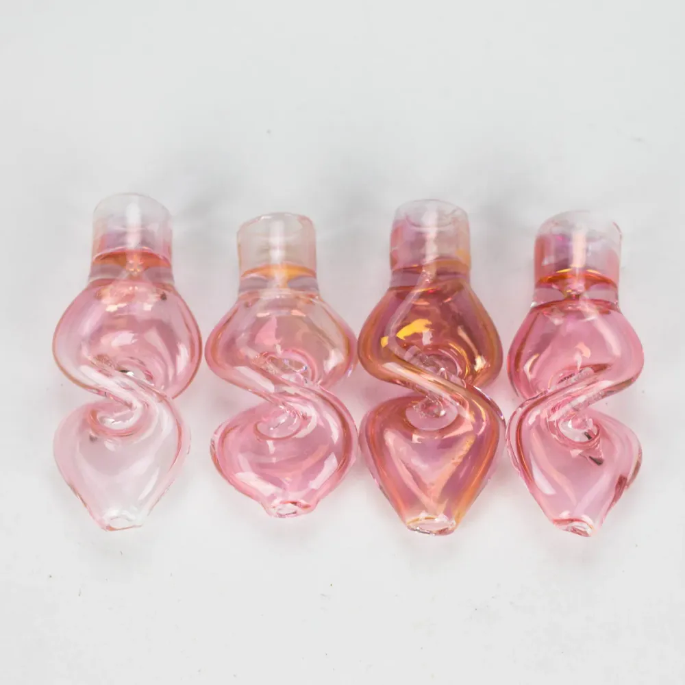 2.5" Pink Gold Fumed vetro Twist Pipe
