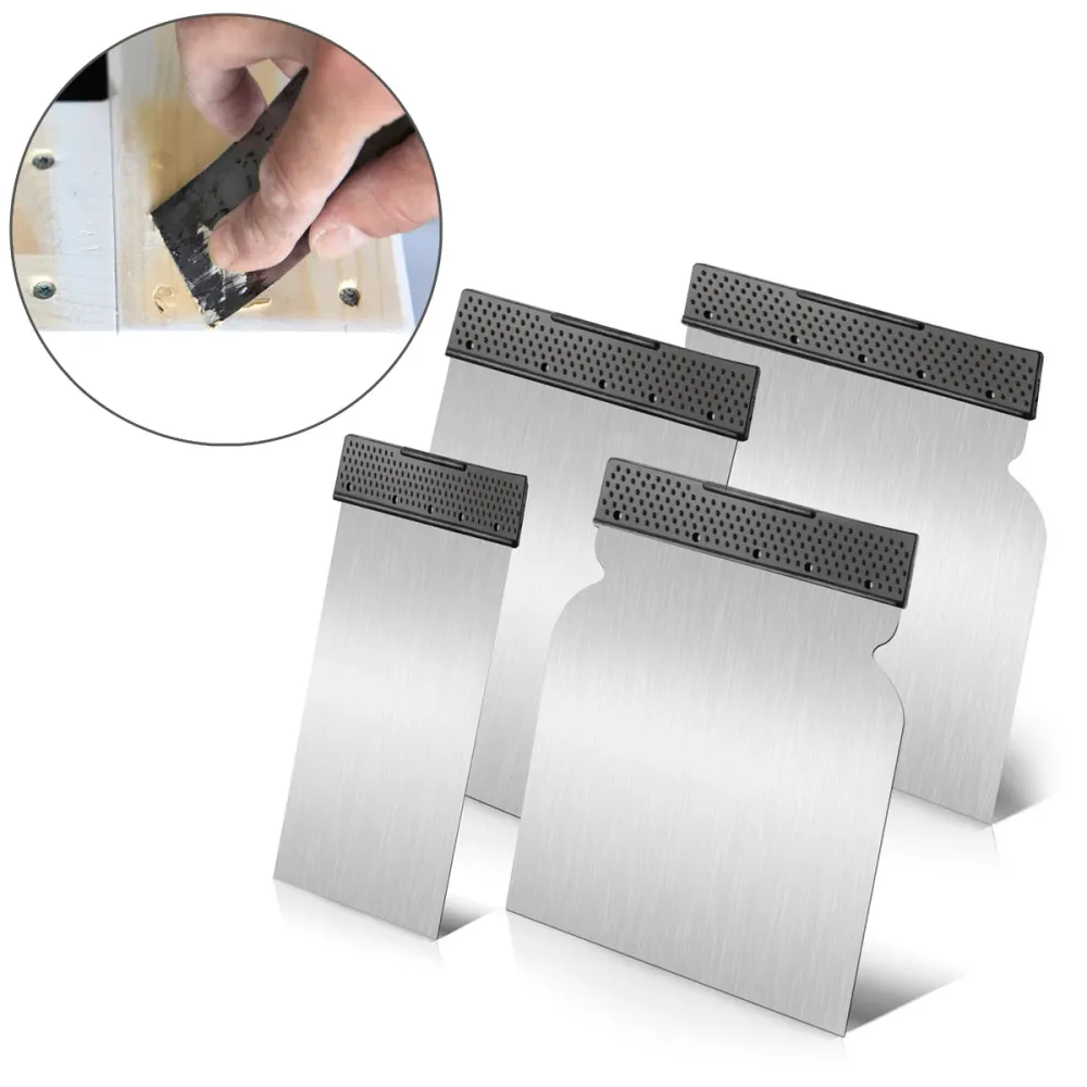SPATOLE SPATLE SPATLE SET INGETTRI DI 4 PEZIE DELLA STRUZIONE DELLA SPATTURA DI 4, 80, 100, 120 MM, FILLER AREA UNIVERSALE...