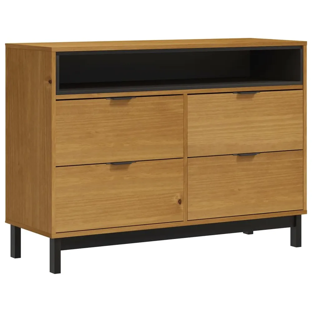 Cassettiera FLAM 110x40x80 cm Legno Massello di Pino