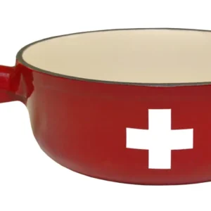 Accessori della linea di formaggio Heidi Croix Suisse Caquelon Guss Red Ø 21 cm
