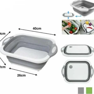 Cestello Vaschetta Vassoio Tagliere Pieghevole Plastica Multiuso Per Cucina