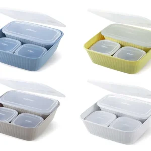 Contenitore ermetico dorika il kit comprende 4 contenitori con coperchio colori assortiti