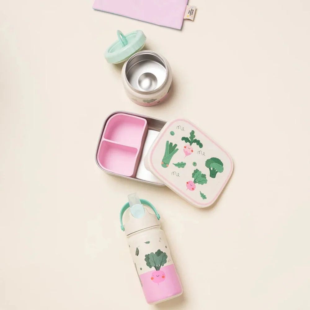 Cotton Cloud Cestino per bambini acciaio inox con divisori rimovibili Veggie Pals