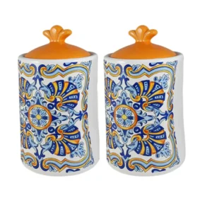 L.puertorico barattolo 2 pezzi 11x11x18cm 56884