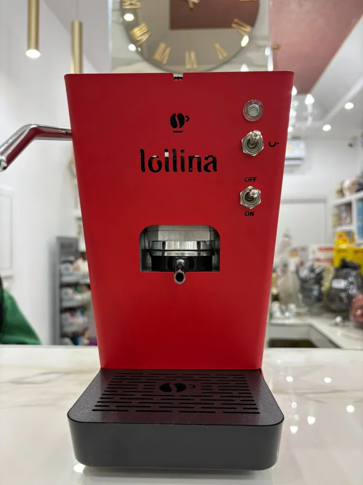 Macchina da Caffè Cialde ESE 44mm, Rossa, con 40 Cialde Caffè Incluse