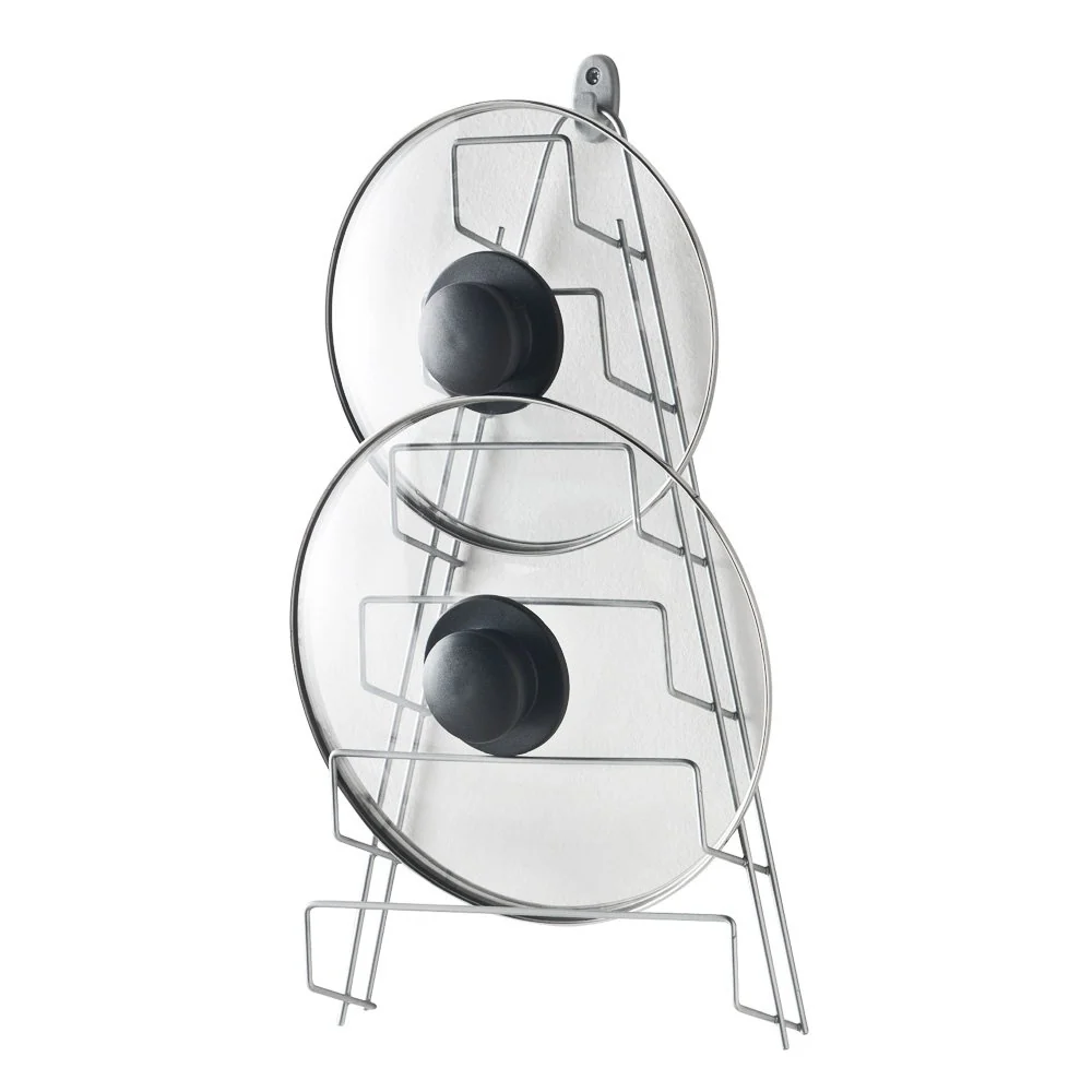 Metaltex Mango - Porta coperchi 6 posti, 7 PORTA COPERCHI VERTICALE, Grigio