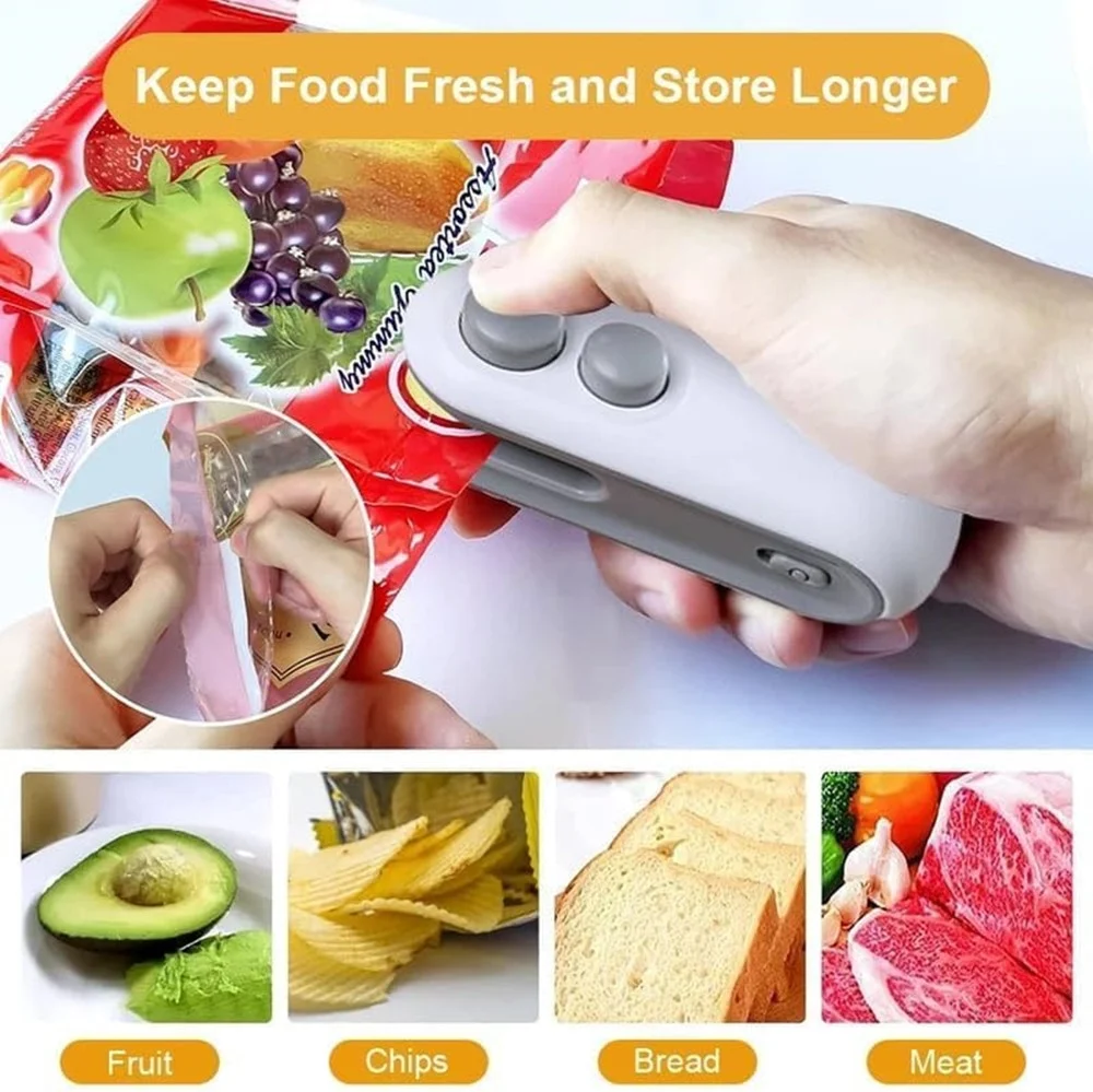 Mini Sigillante 2 1 Usb Ricaricabile Portatile Per Sigillare Sacchetti Alimenti