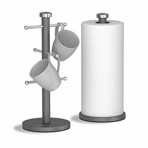 Morphy Richards, set porta tazze e porta rotolo di carta, acciaio INOX, (N3W)