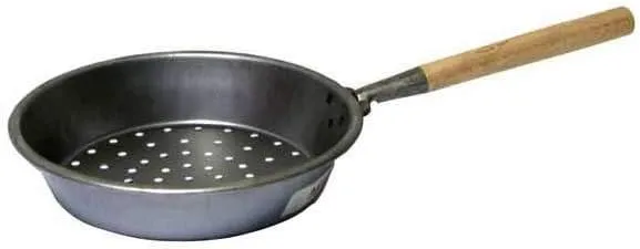 Padella Arrostitore Per Castagne Ø26 Cm Lamiera Con Manico Legno Caldarrostiera Conica