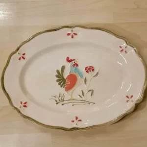 Piatto Ovale Decoro Galletto
