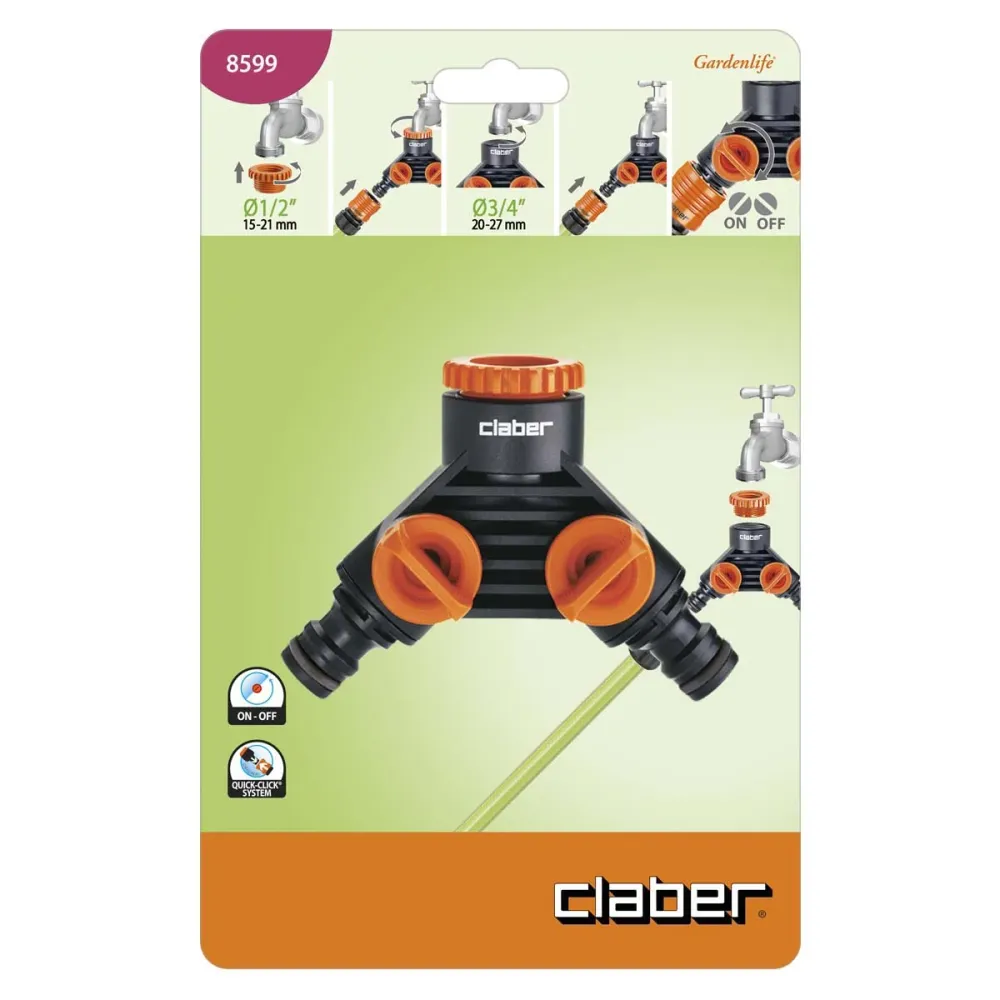 PRESE RUBINETTO CLABER 3/4-1/2F 2VIE ART. 8599
