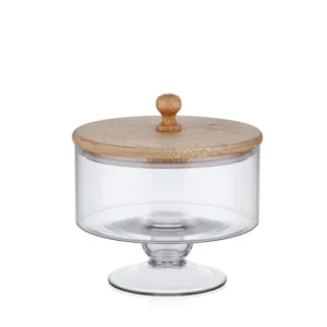 La biscottiera con piede Mia Madera 18x17x17 cm Selected Products - 871