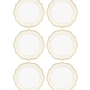 Piatto Torta Mia Jaswely 6 Pezzi Crema 21 Cm Selected Products - 871