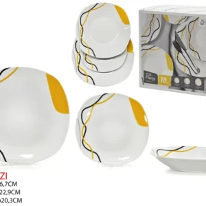 Servizio di piatti da 18 pezzi Flexy yellow