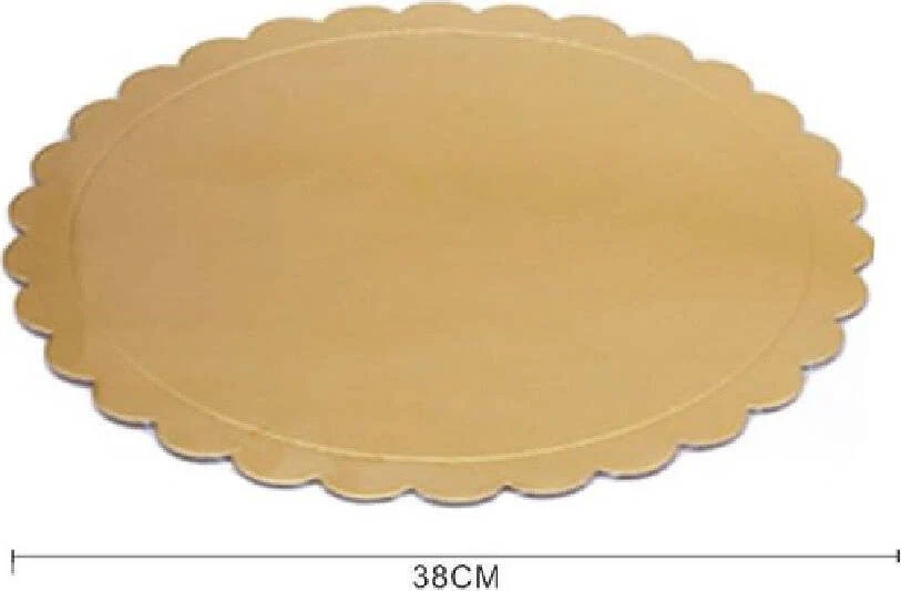 Set 2 Pz Base Per Torta Rotonda Piatto Sottotorta Dorato 38 Cm Con Bordino 31168