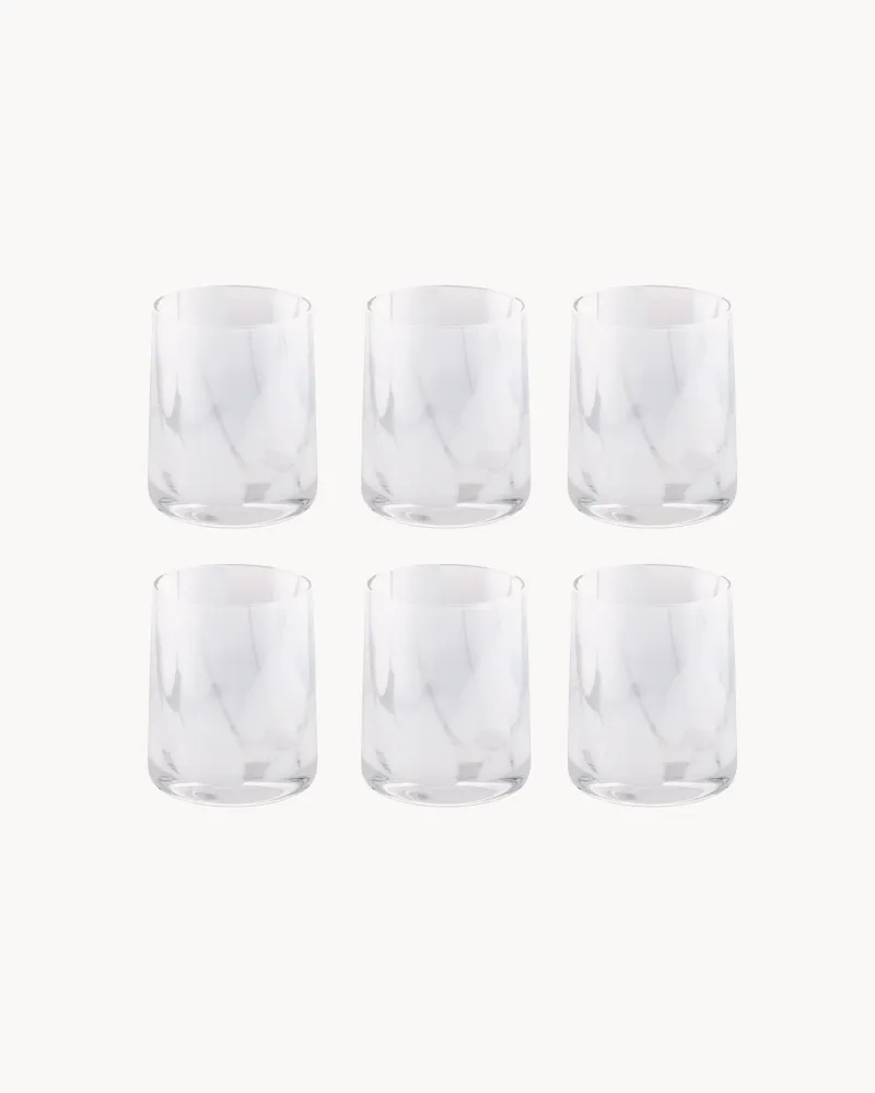 Set 6 bicchieri acqua vetro decorato Thalia