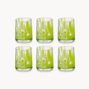 Set 6 bicchieri acqua vetro decorato Thalia