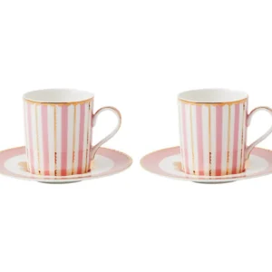 Set 2 tazzine caffè con piattino Regency Pink