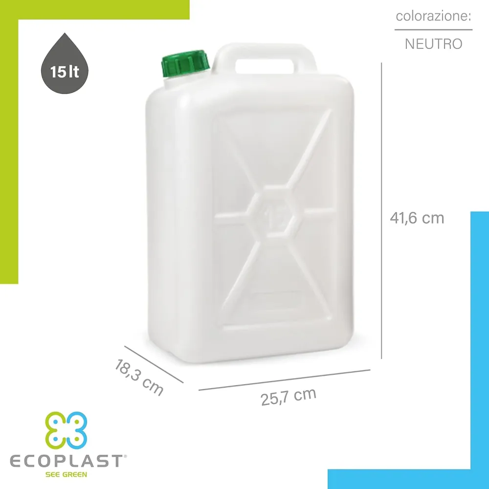 Tanica Per Alimenti Lt. 15- 4 Pezzi - Ecoplast