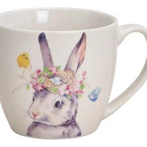 Tazza decoro coniglietto porcellana colorata (w/h/d) 13x9x10cm 350ml