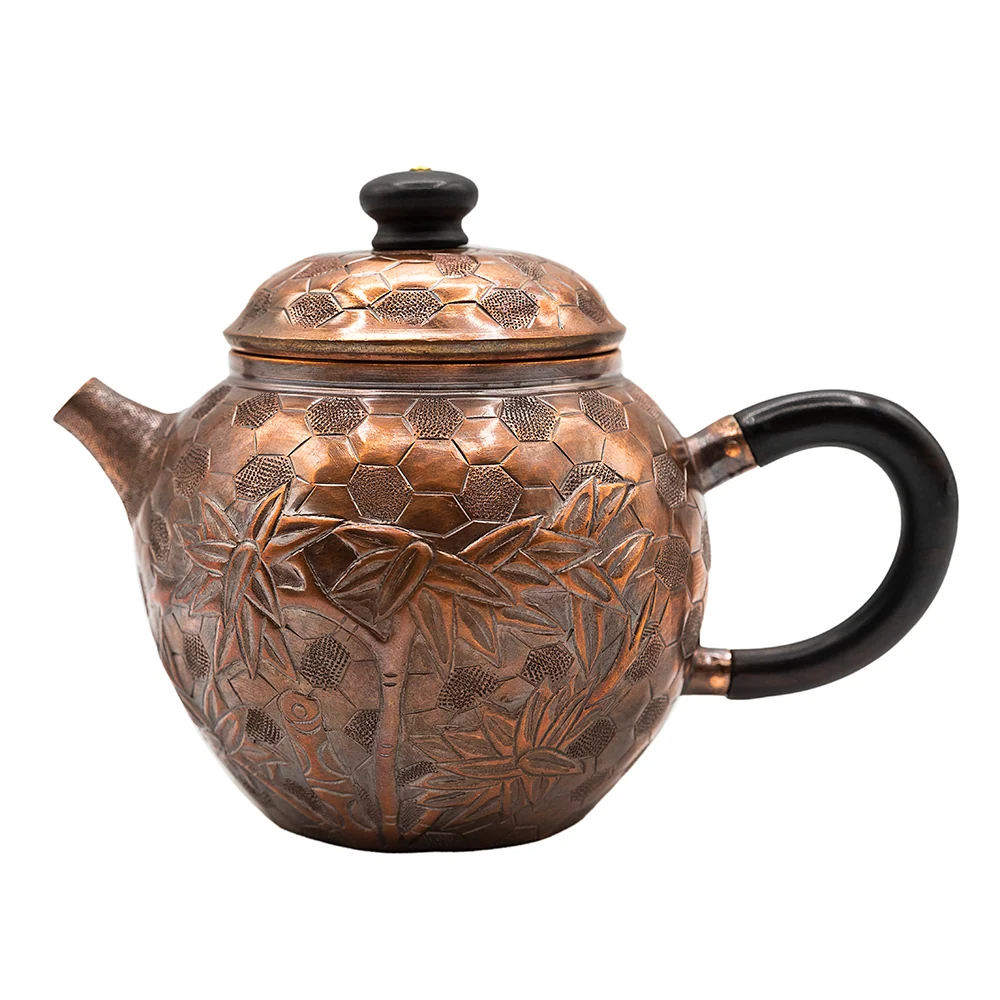 Teiera di Rame Incisa con Manico Nero # 95058, 230 ml