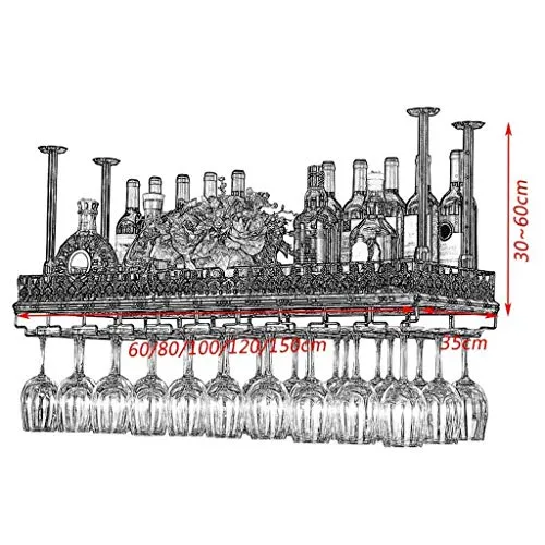 UYZ Portabicchieri, Espositore per Bar con portabicchieri da Vino sospeso (Dimensioni: 120 Volte; 35 cm)