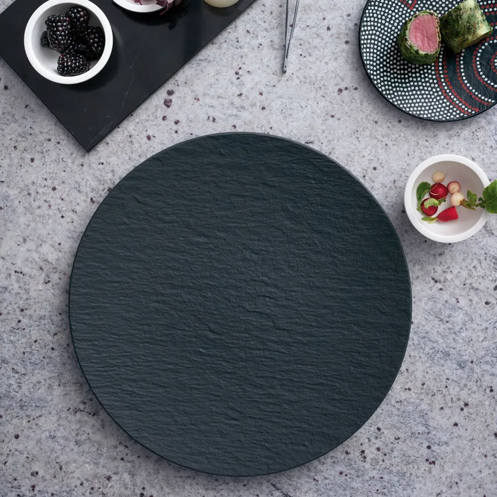 VILLEROY & BOCH Manufacture Rock Piatto Gourmet Pizza 32cm Porcellana Nero