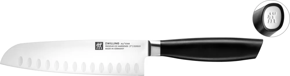 Zwilling Kitchen Santoku All Star con Kullen180, Weiss Z1022792