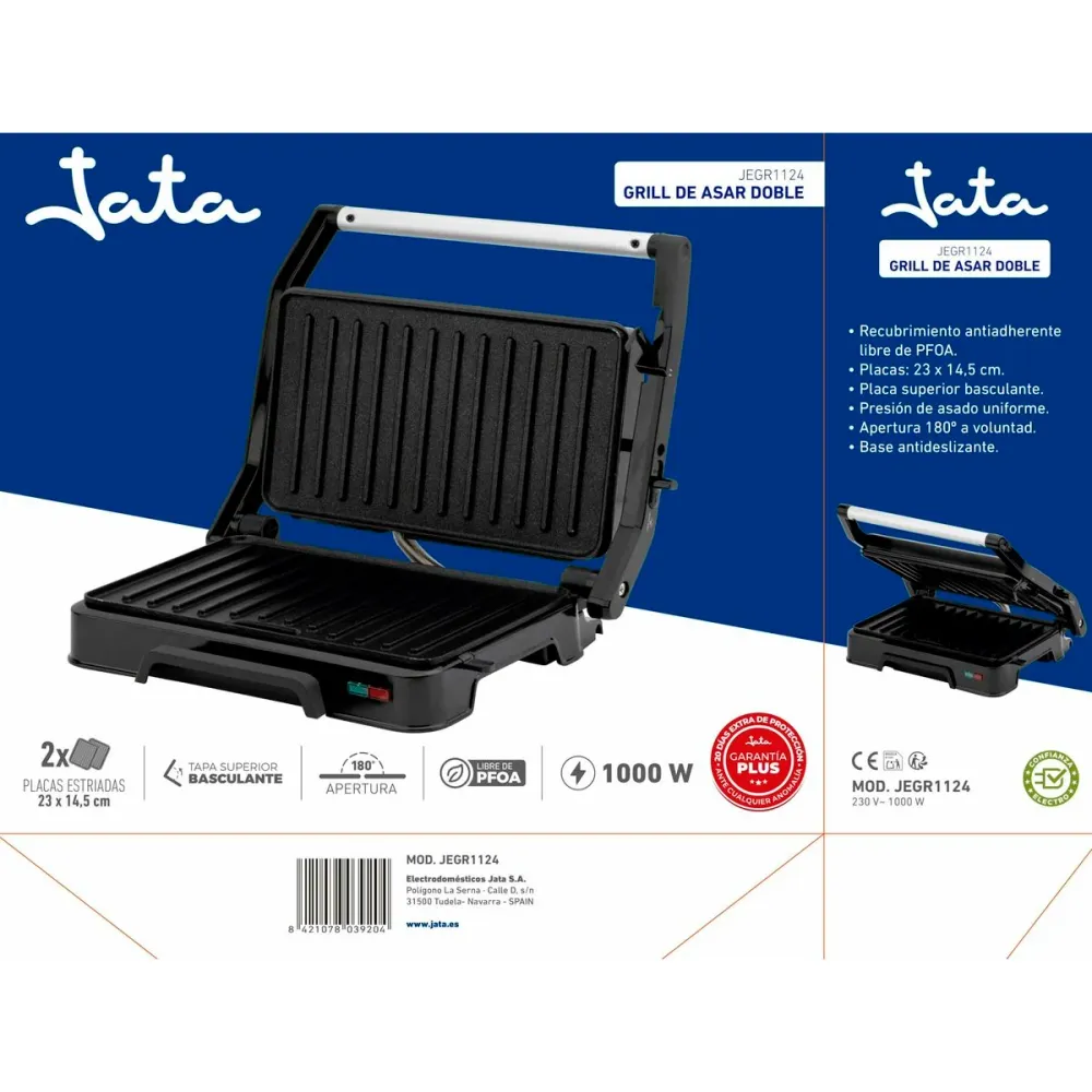 Piastra da Cucina JATA JEGR1124 Nero 1000 W