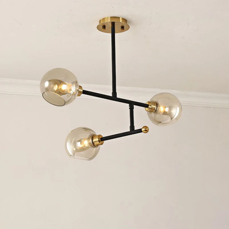 Lampadario da soffitto minimalista con illuminazione sospensione da cucina aperta con paralume vetro cupola