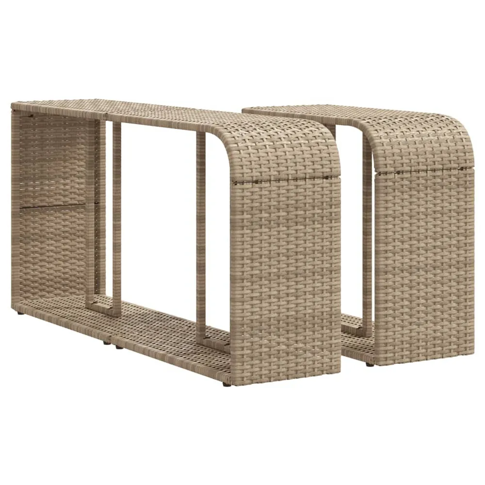 Scaffali Portaoggetti 2 pz Nocciola Polyrattan