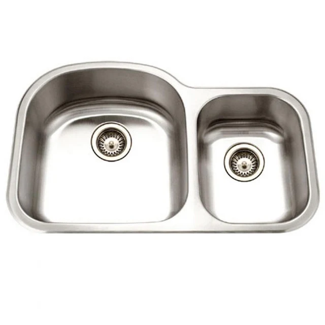Houzer Medallion Series 32" Acciaio inox Steel Undermount 70/30 Double Bowl Kitchen Sink
