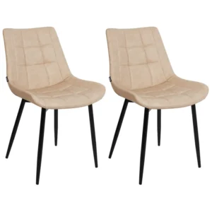 Set 2 Faux Leather Dining Chairs Sabbia MELROSE II
