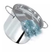 Pasta - scola con coperchio con ponticello acciaio cm 26 Omra