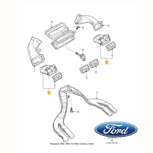 ✅ 1319875 FORD - BOCCHETTONE ARIA CONDIZIONATA GRIGLIA VENTILAZIONE