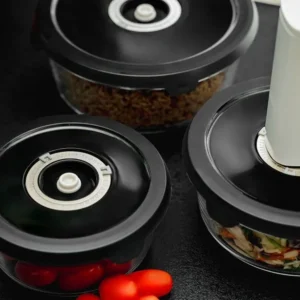 CONTENITORE TONDO VETRO SOTTOVUOTO – 1400ML SET - 4-PZ