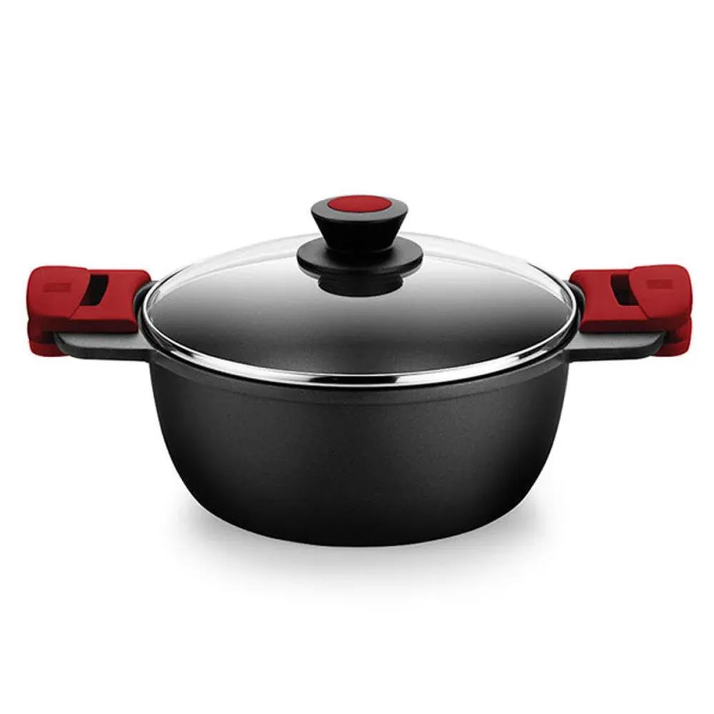 Casseruola con coperchio vetro BRA A410324 Nero 4 L