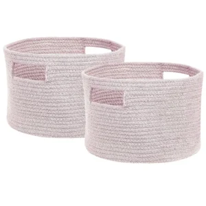 Set di 2 cesti cotone rosa pastello CHINIOT