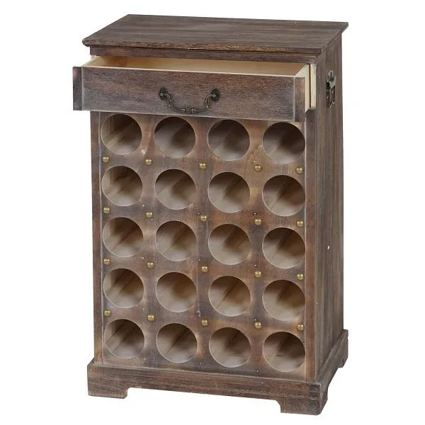 Mendler Lucan T324 portabottiglie portabottiglie per 20 bottiglie 76x48x31cm aspetto squallido d'epoca marrone 37467
