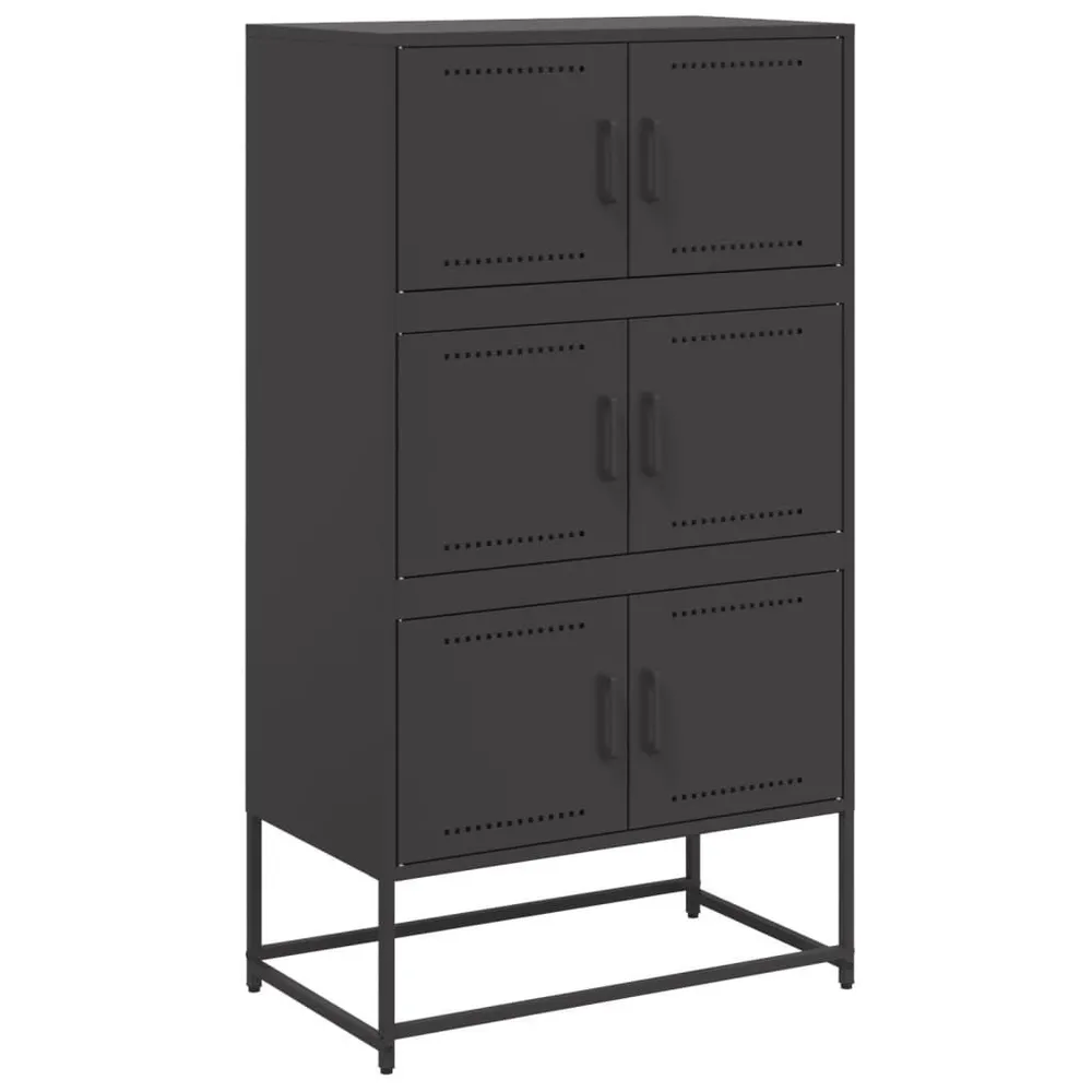 Credenza Nera 68,5x38,5x123,5 cm Acciaio
